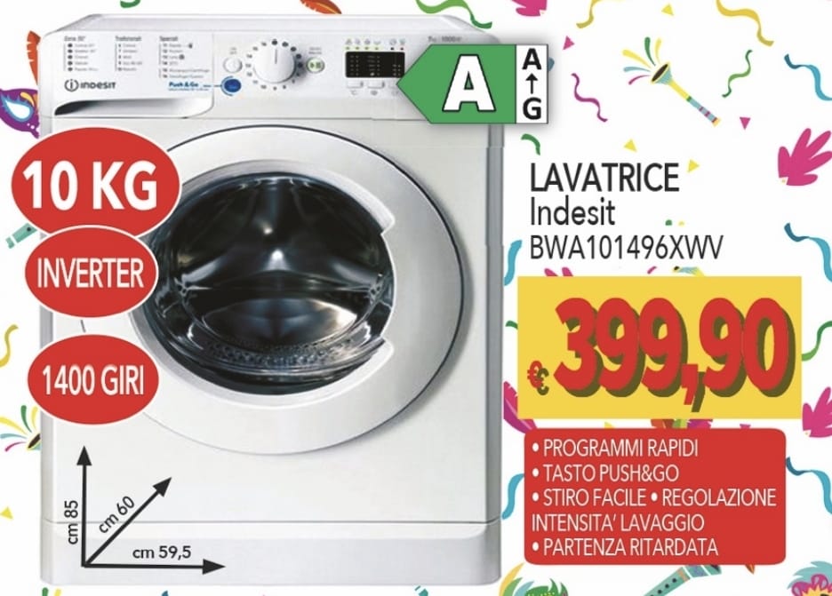 LAVATRICE 9KG INDESIT BWA91496XWIT